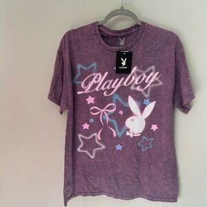 Viral Playboy purple tye dye airbrushed short sleeve t-shirt